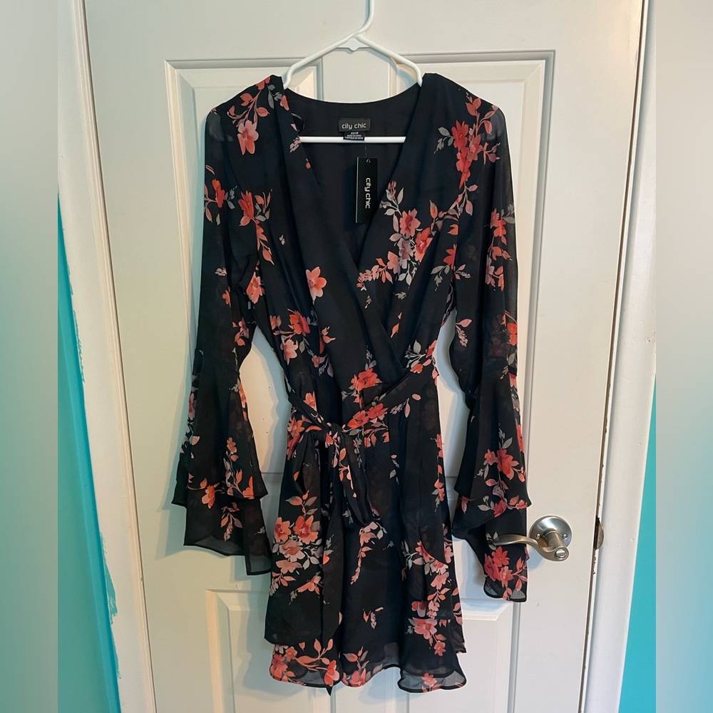 BNWT Navy & Pink Floral Dress
